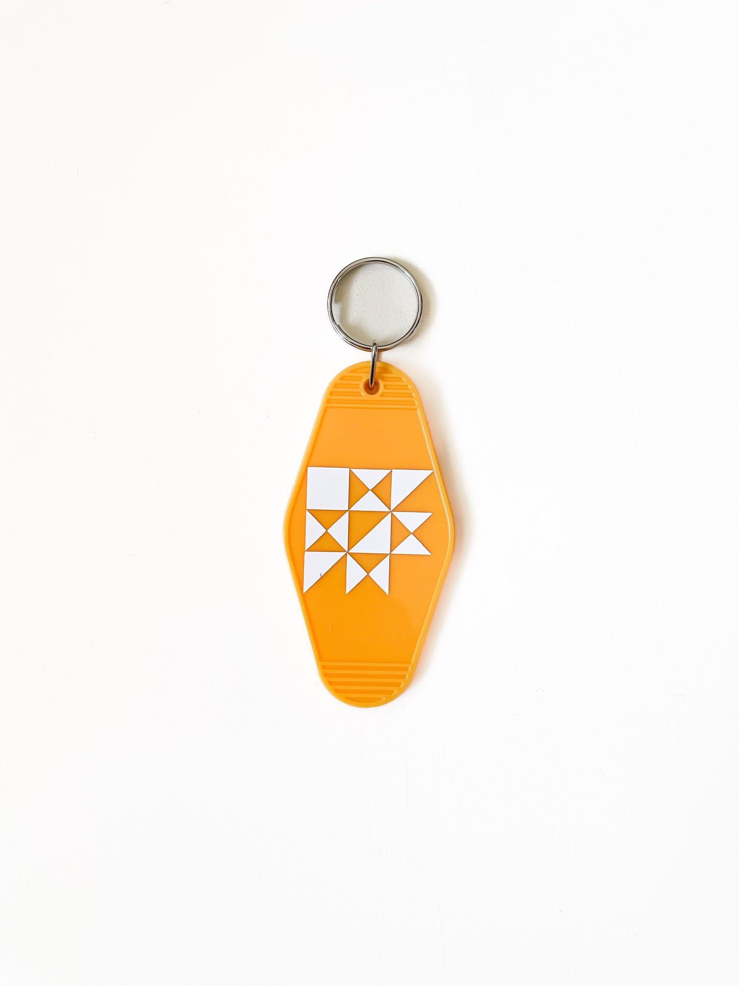 half square quilt keychain