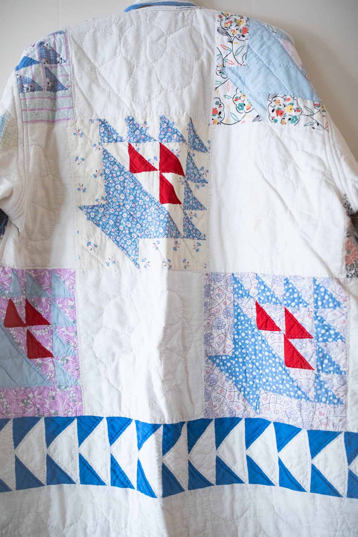 blue basket quilted jacket