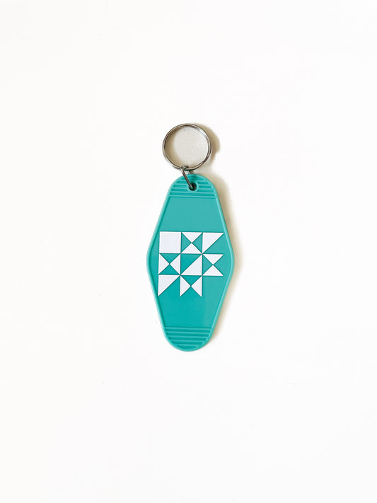 half square quilt keychain