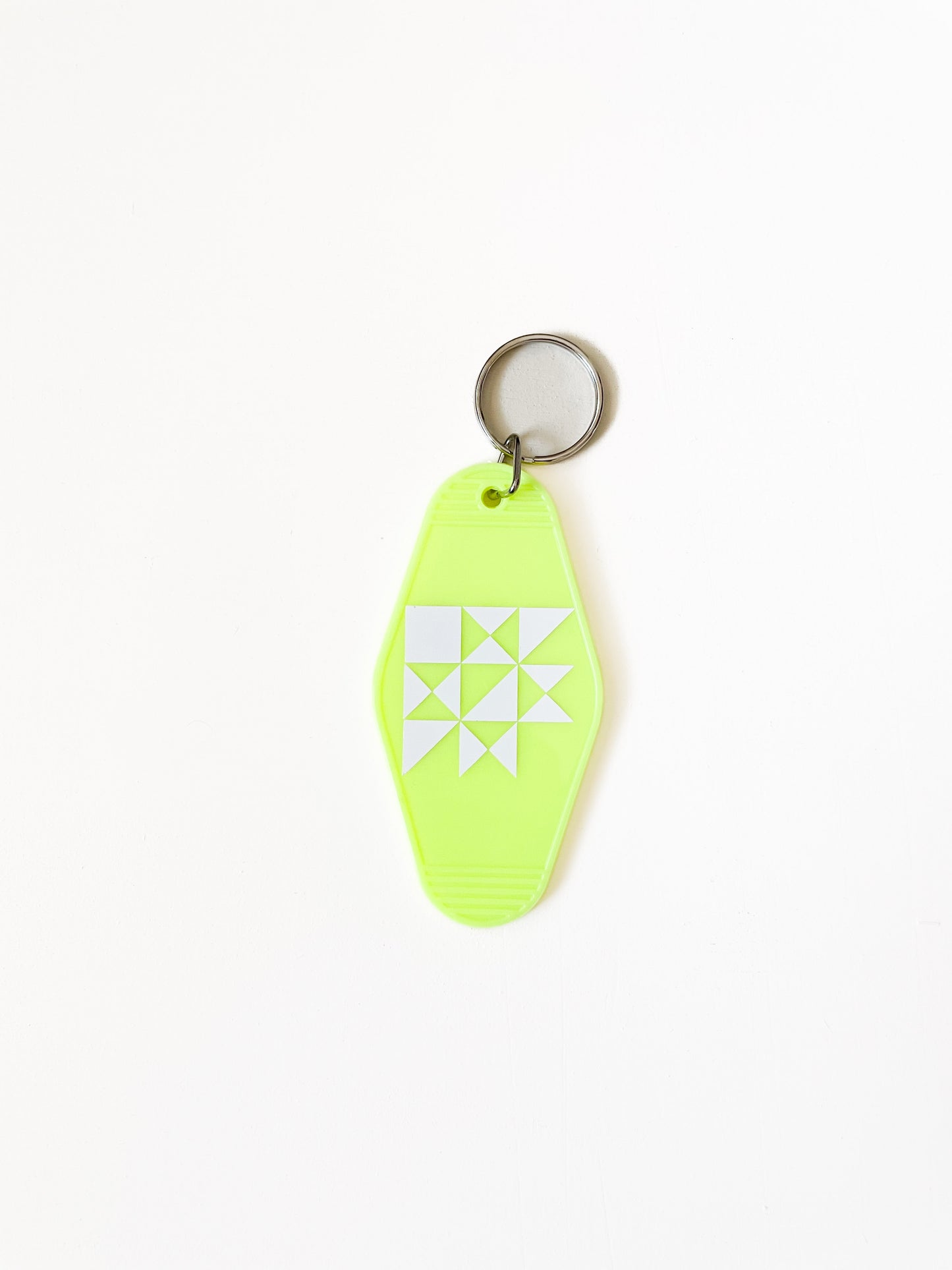 half square quilt keychain