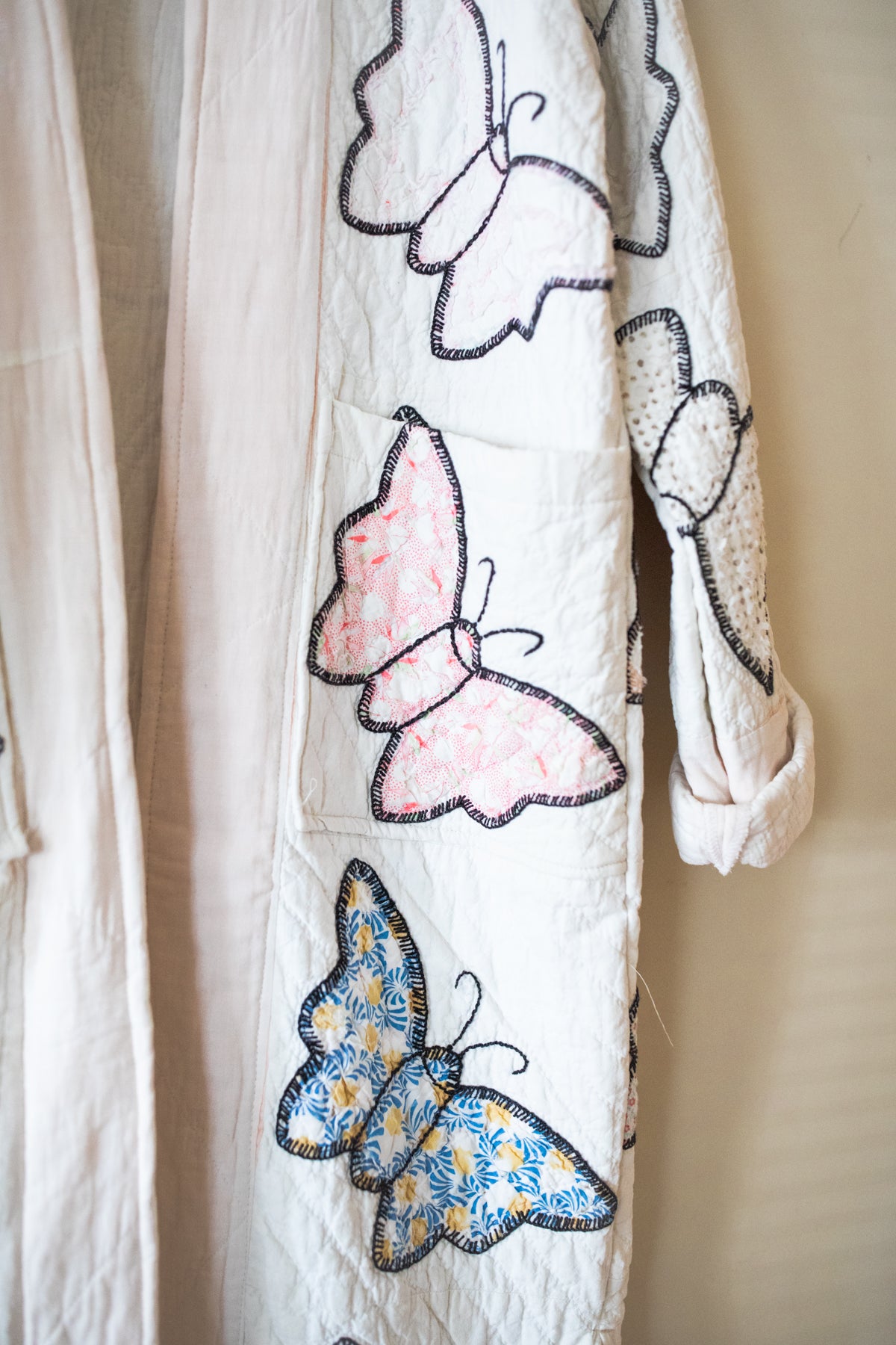 butterfly applique quilted jacket