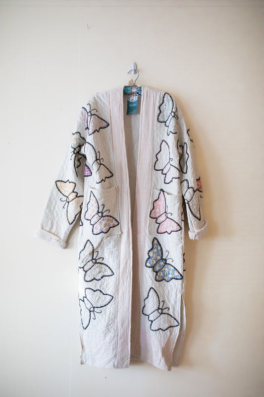 butterfly applique quilted jacket