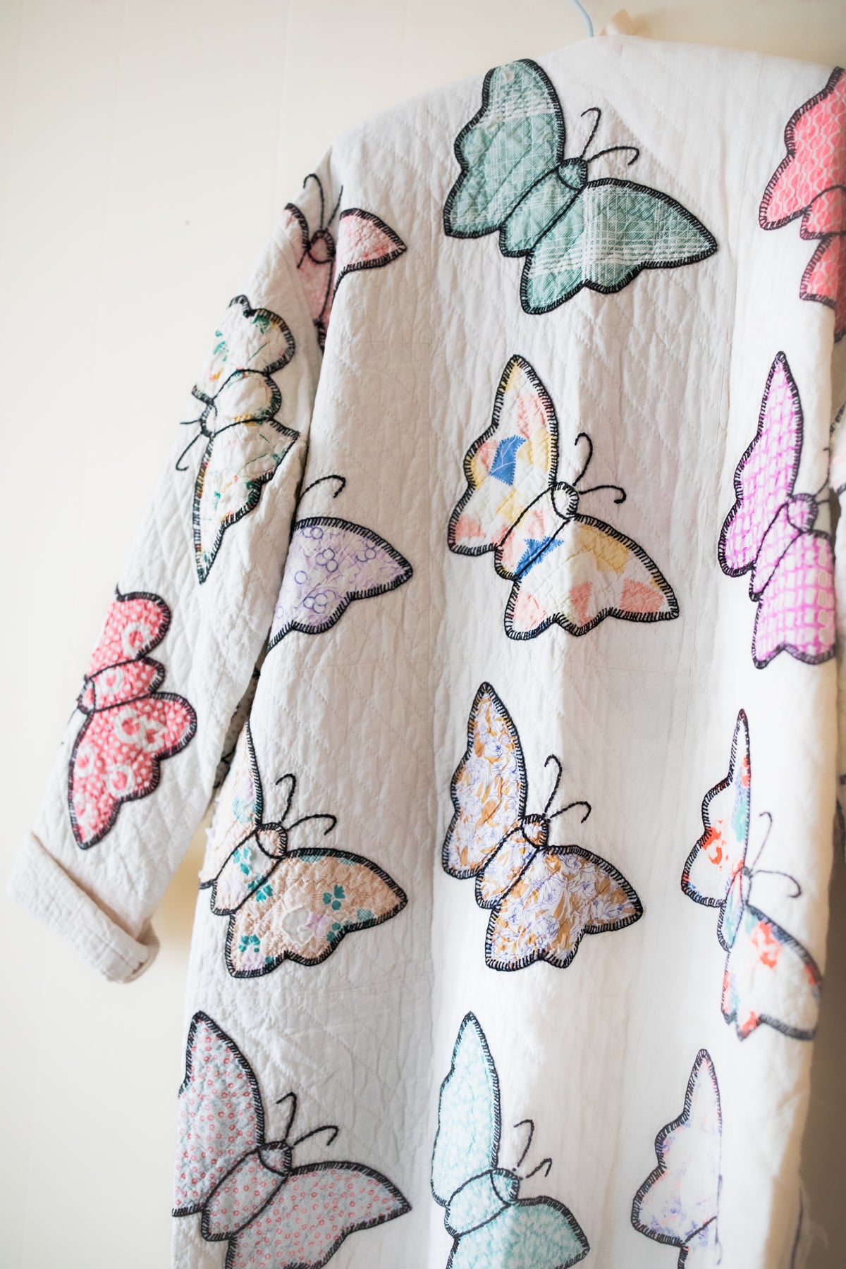 butterfly applique quilted jacket