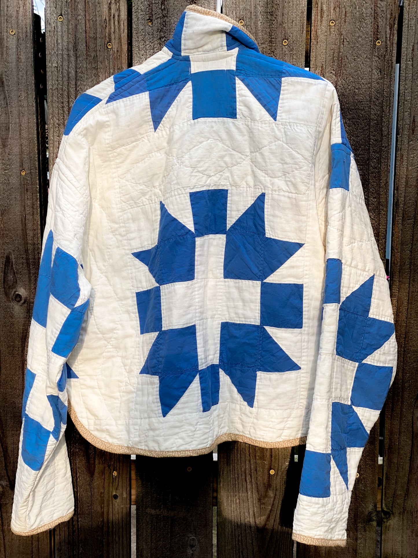 blue quilt bomber