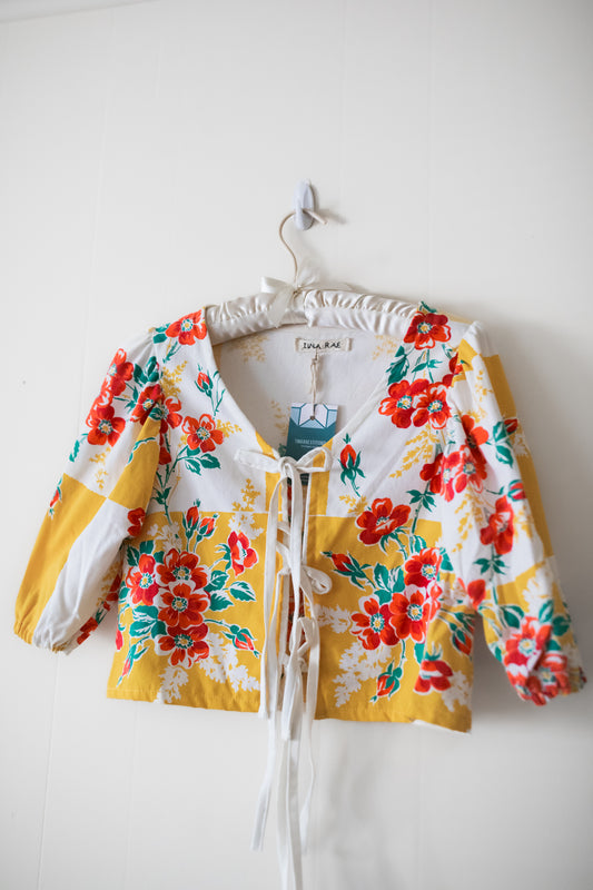 yellow picnic tie top