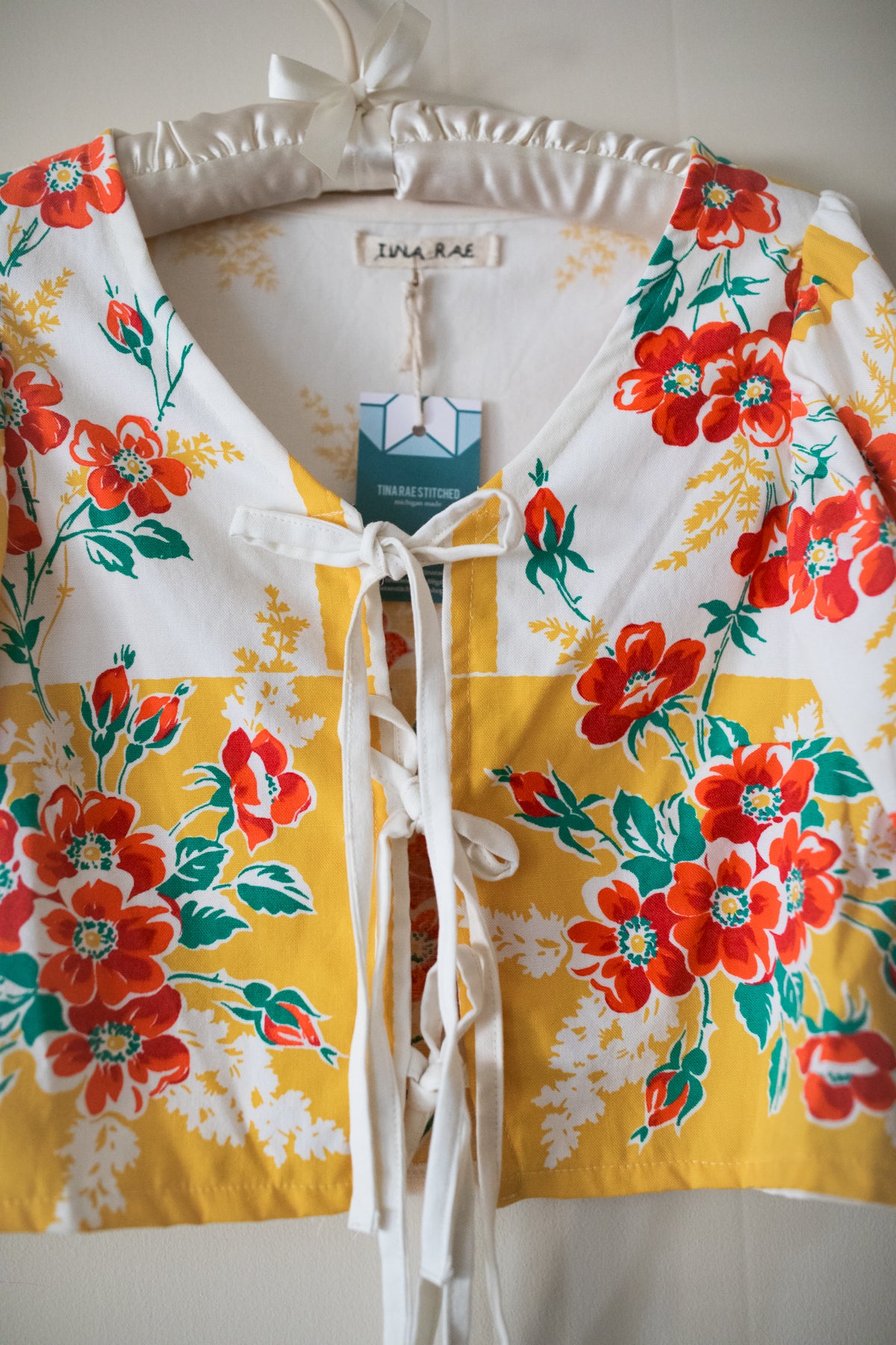 yellow picnic tie top