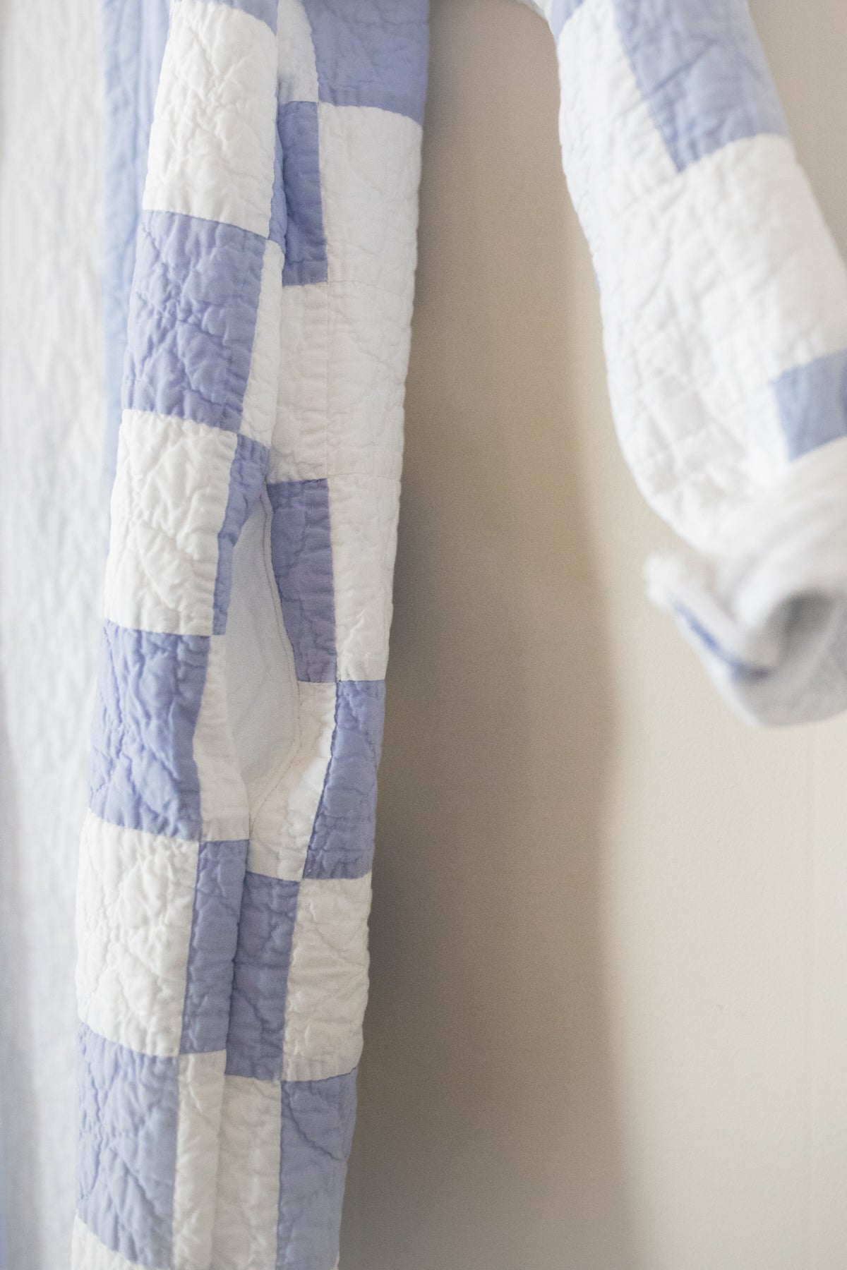 pastel blue check quilt jacket